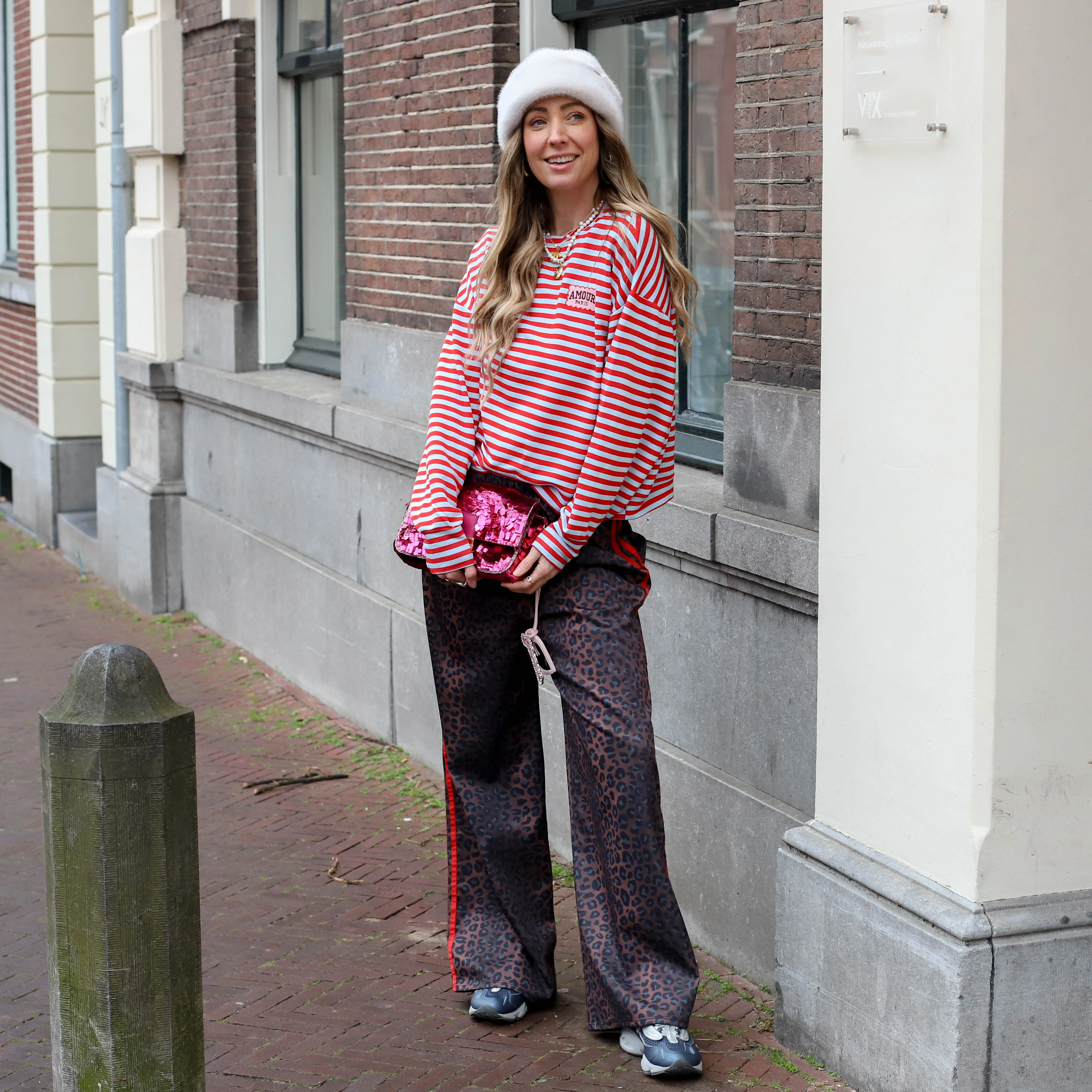 Amour top blauw rood streep - Image 3