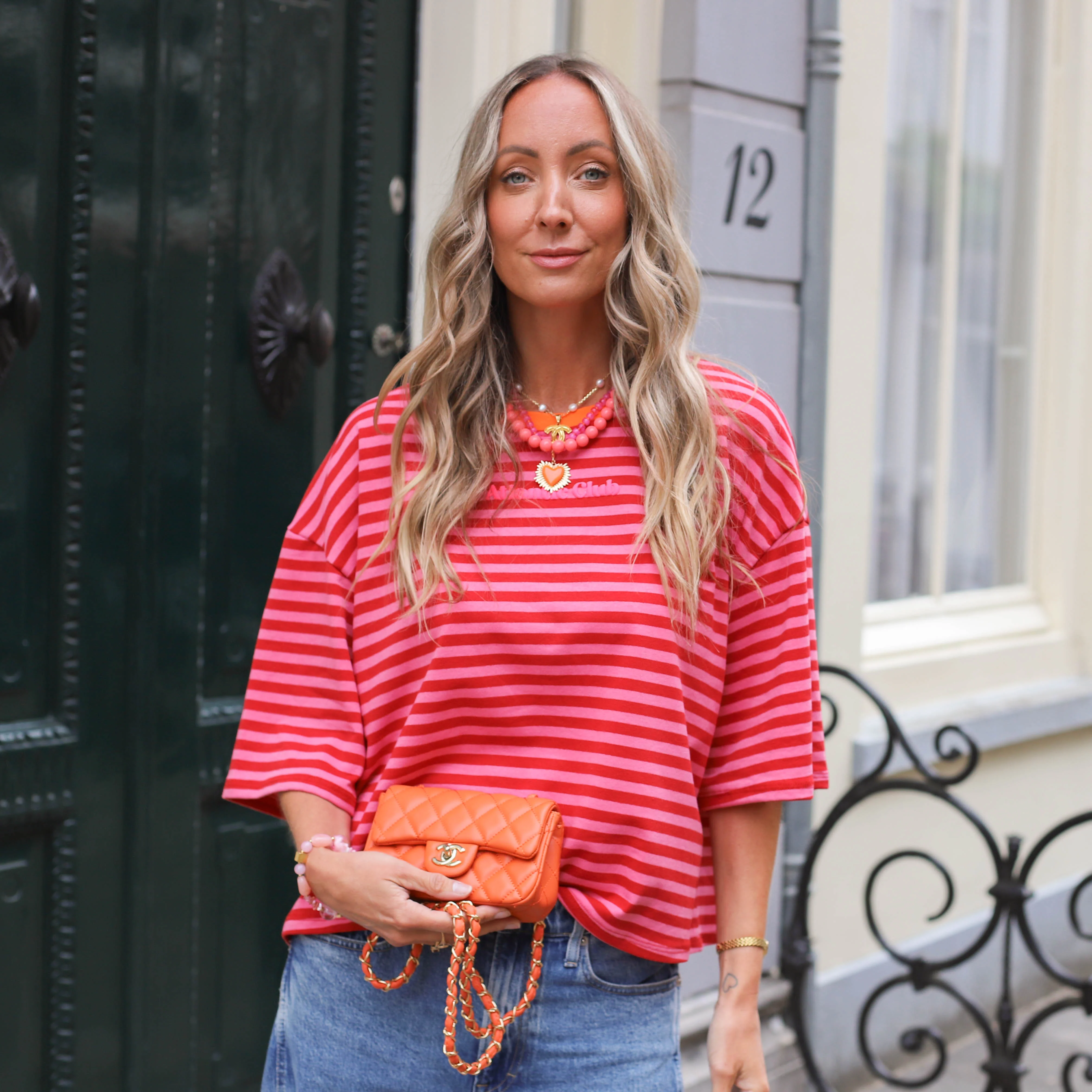 Atlantic club tee roze rood