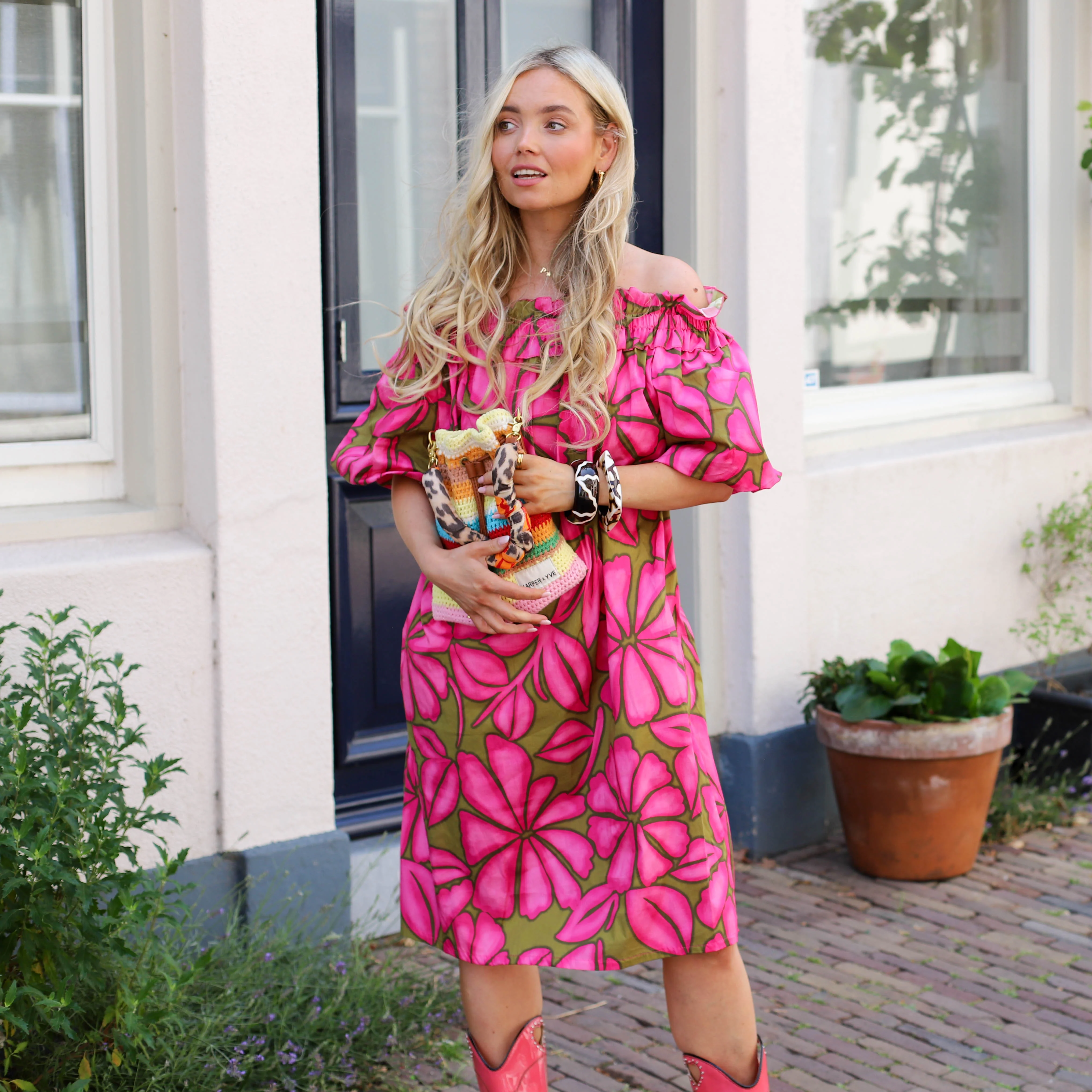 Bonita jurk army fuchsia - Image 4