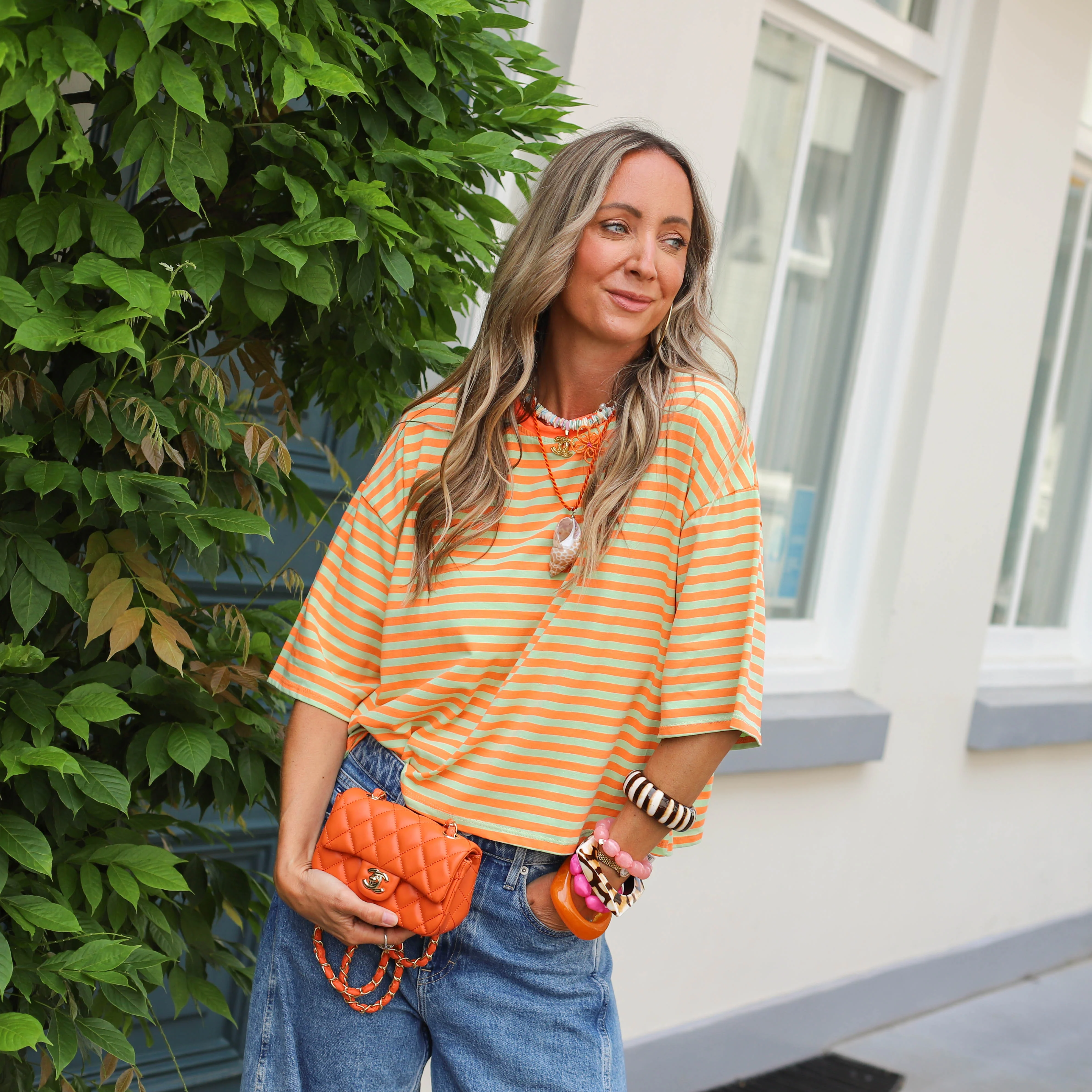 Fifi streep tee groen oranje - Image 5
