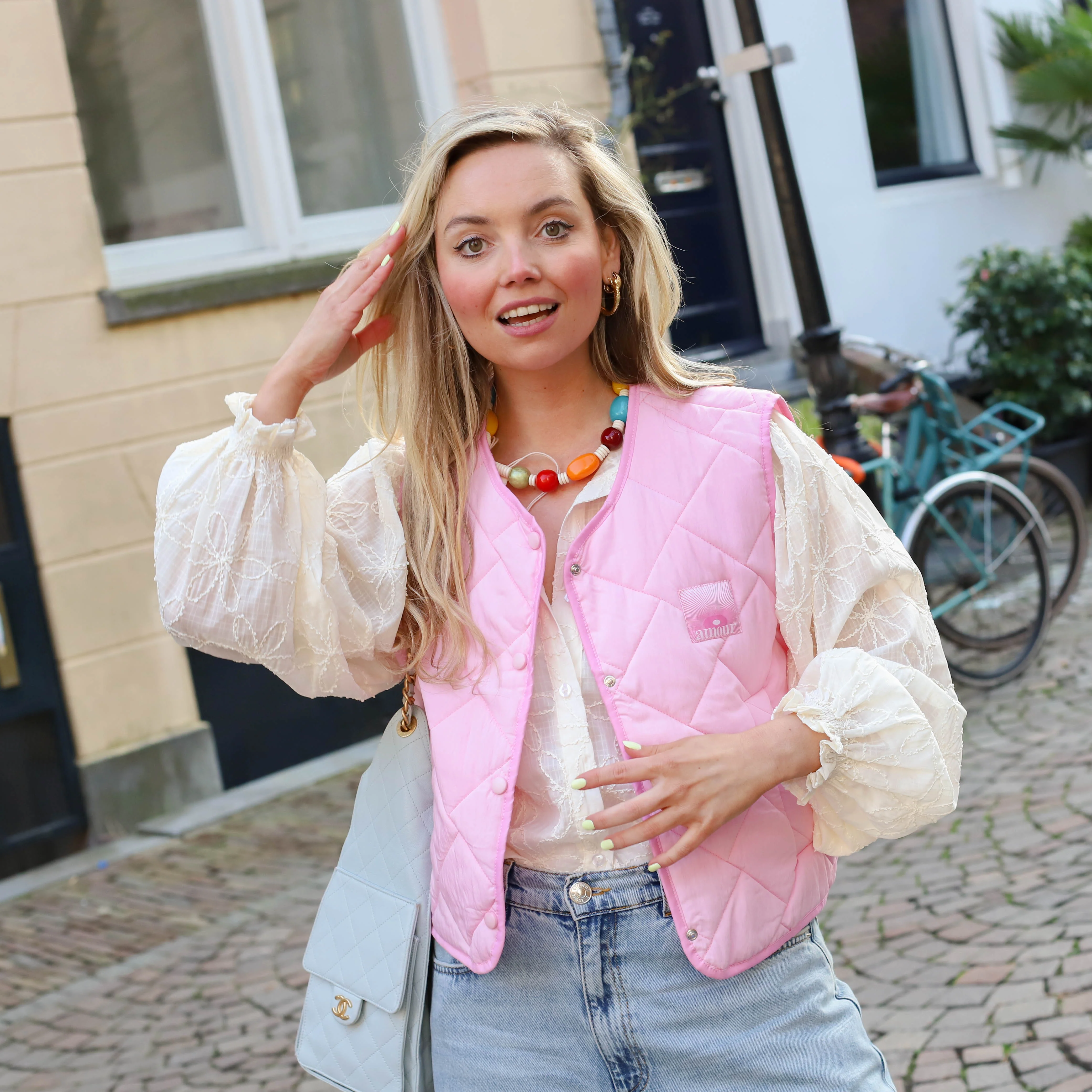 Gilet Amour roze - Image 7