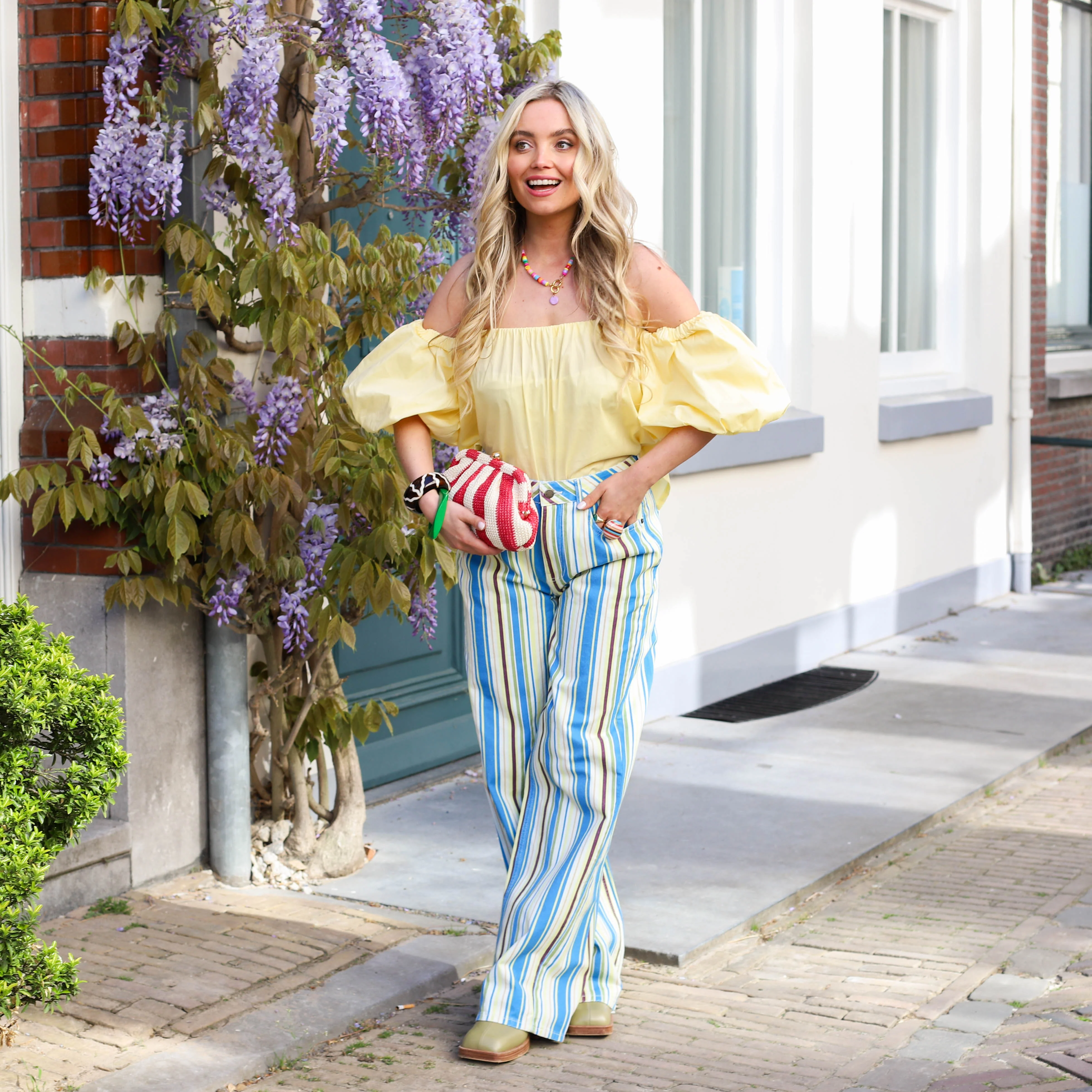 Harper & Yve Mayra pants multi stripe blue - Image 5