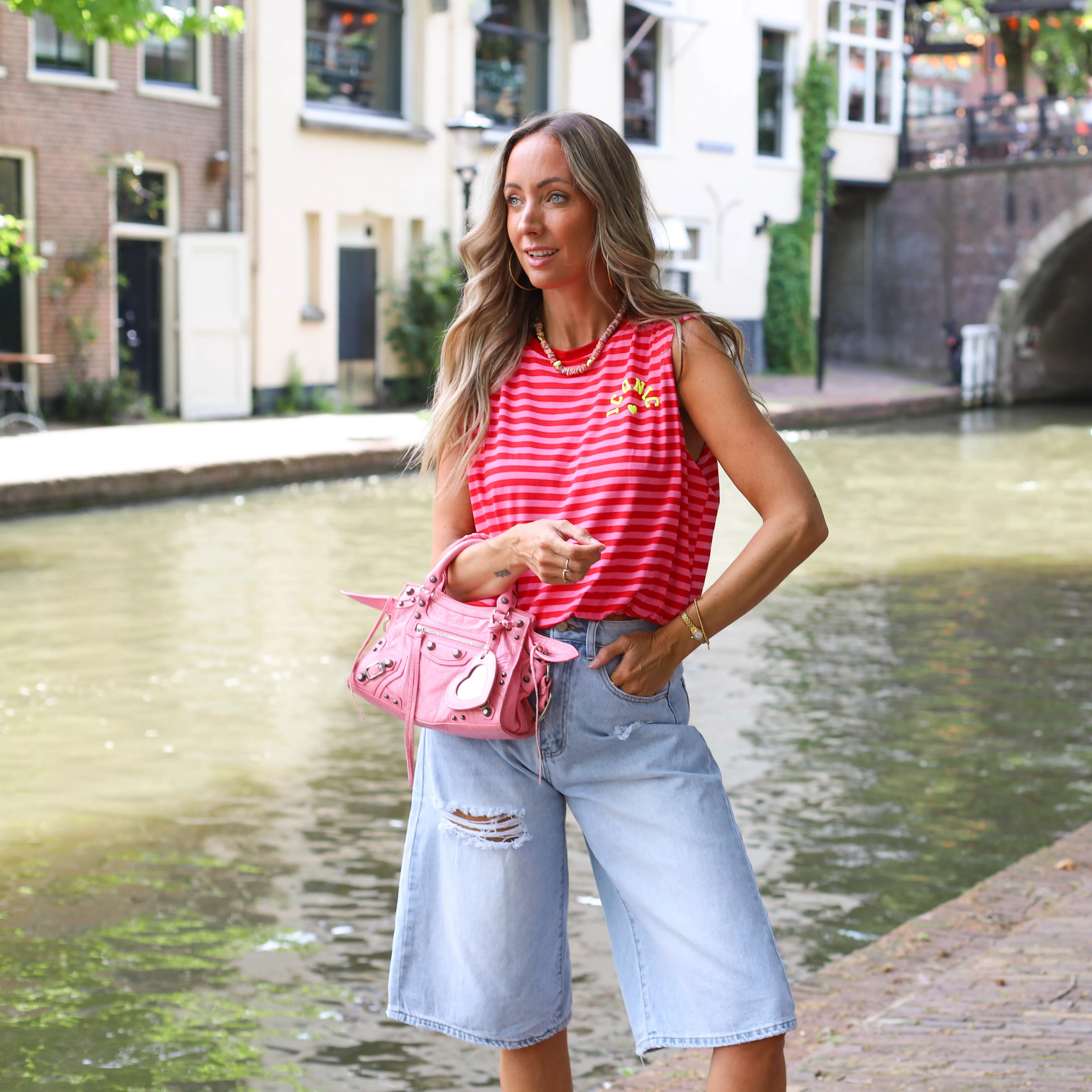 Iconic streep top roze rood - Image 4