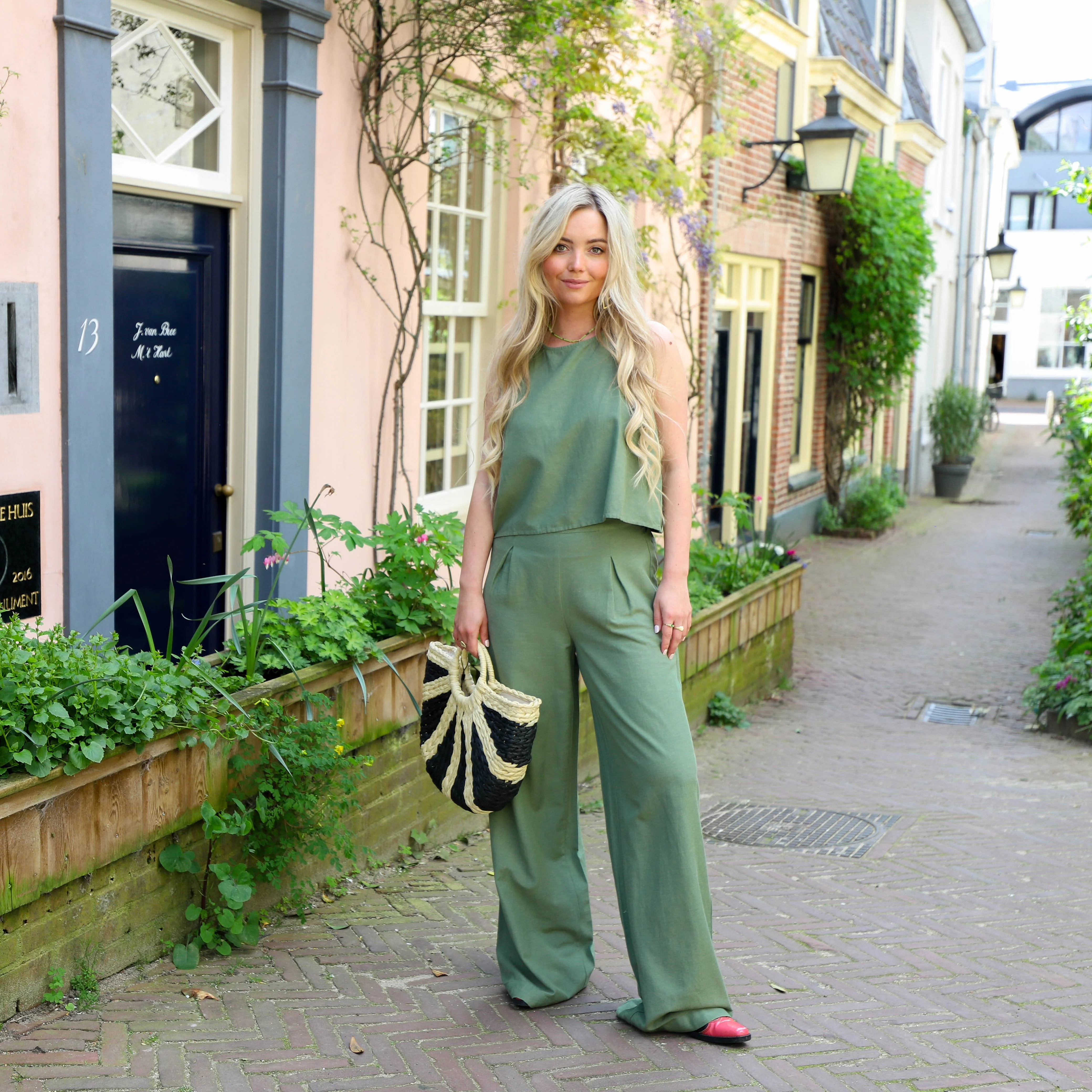 Minidi wide pants hedge green - Image 2