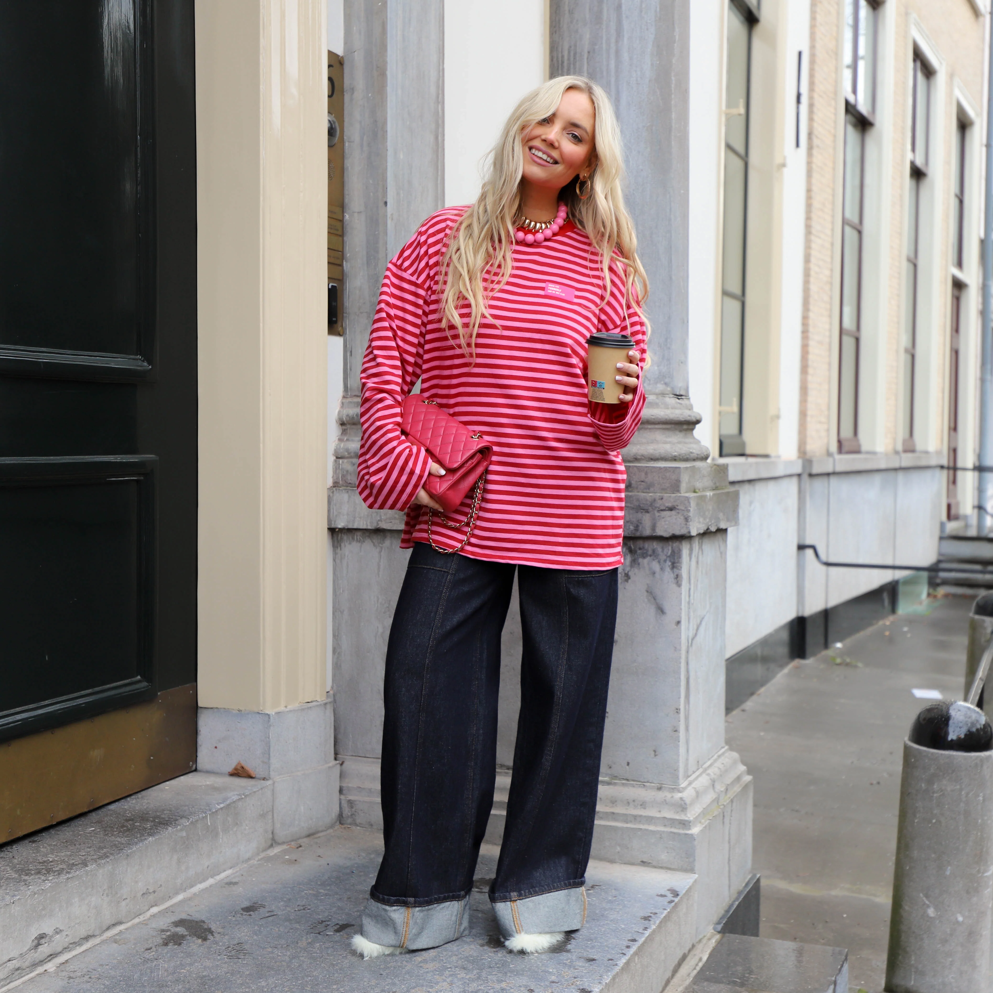 Patch shirt roze rood - Image 3