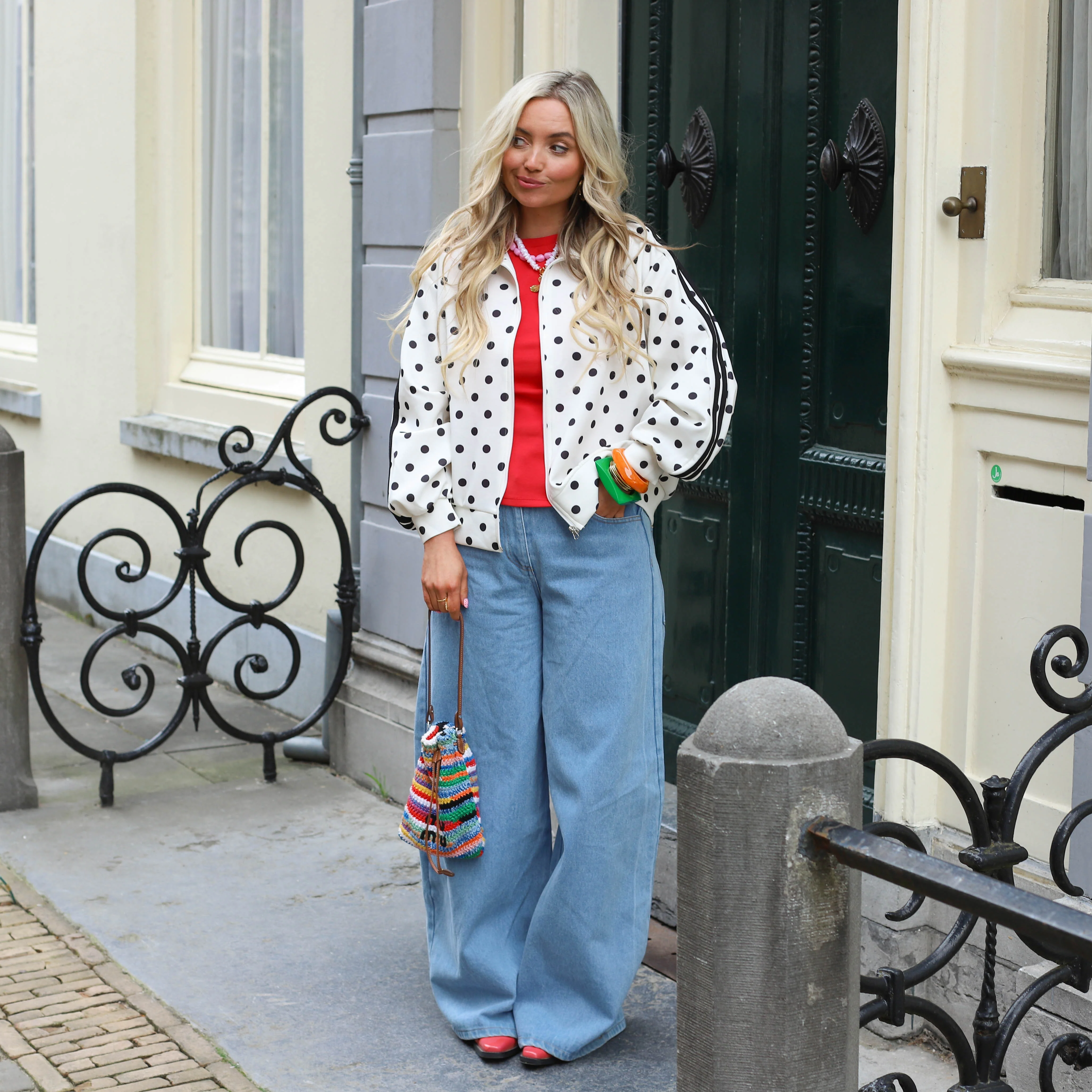 Polkadot jas wit zwart - Image 3