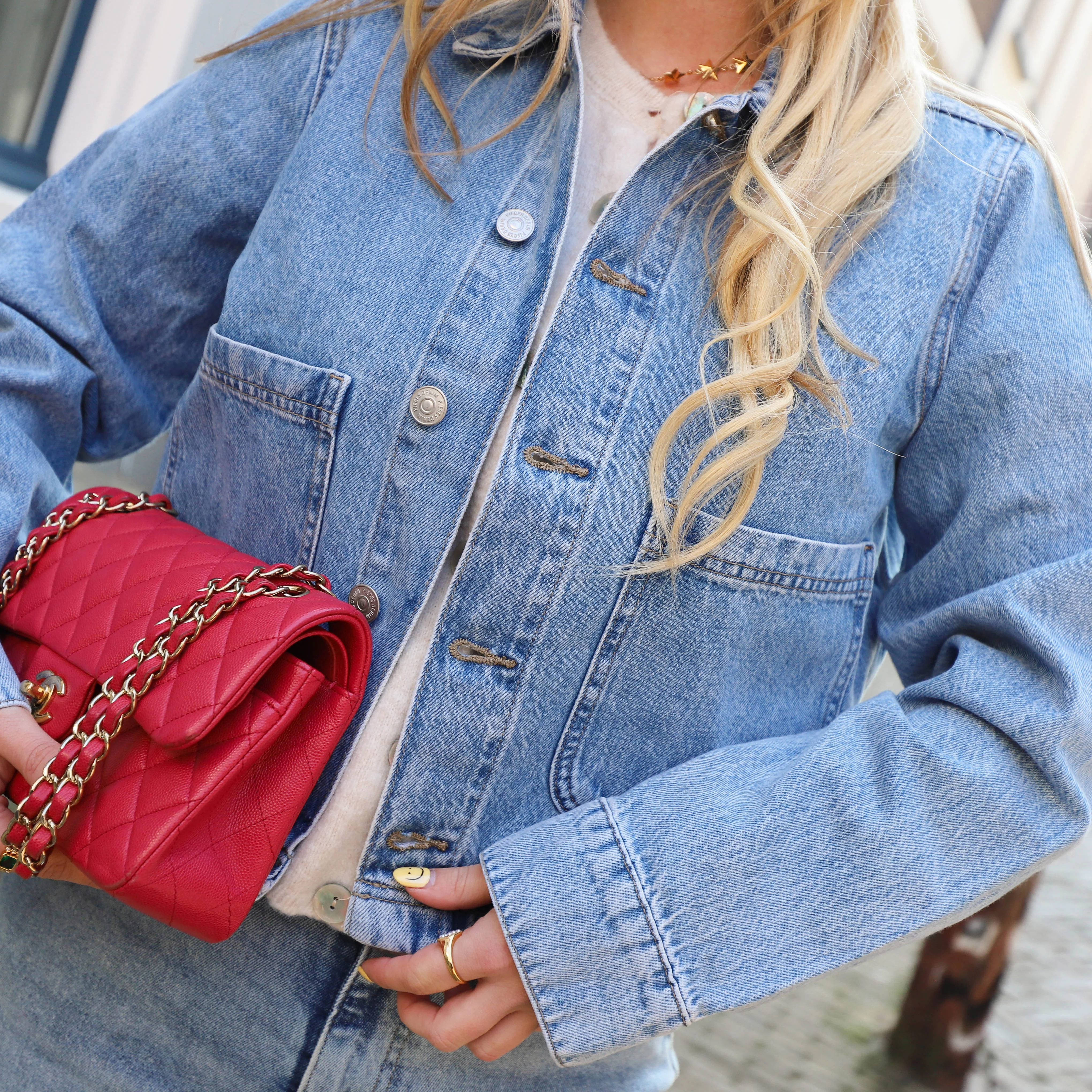 Sky denim jacket light blue - Image 3