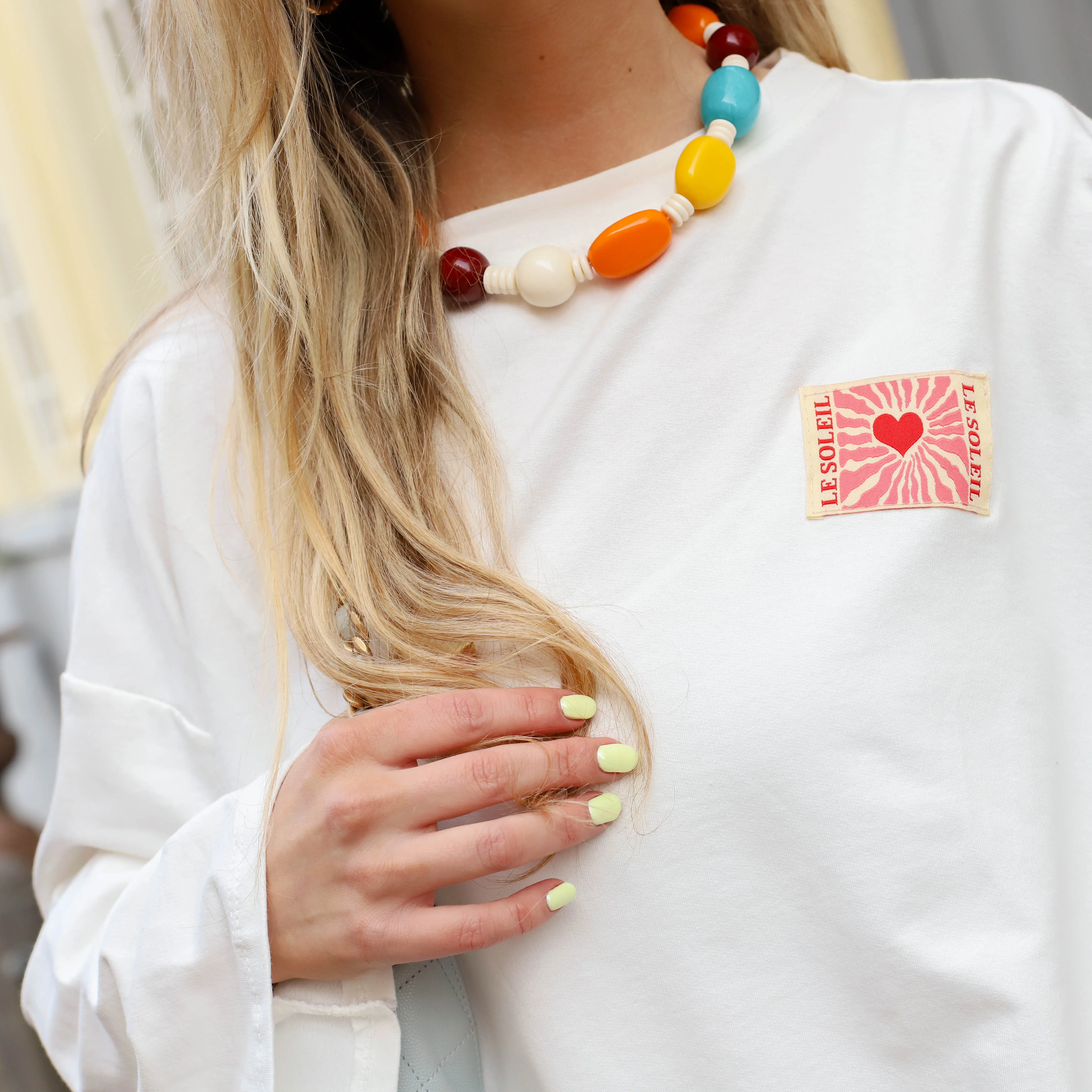 Soleil patch shirt ecru - Image 2