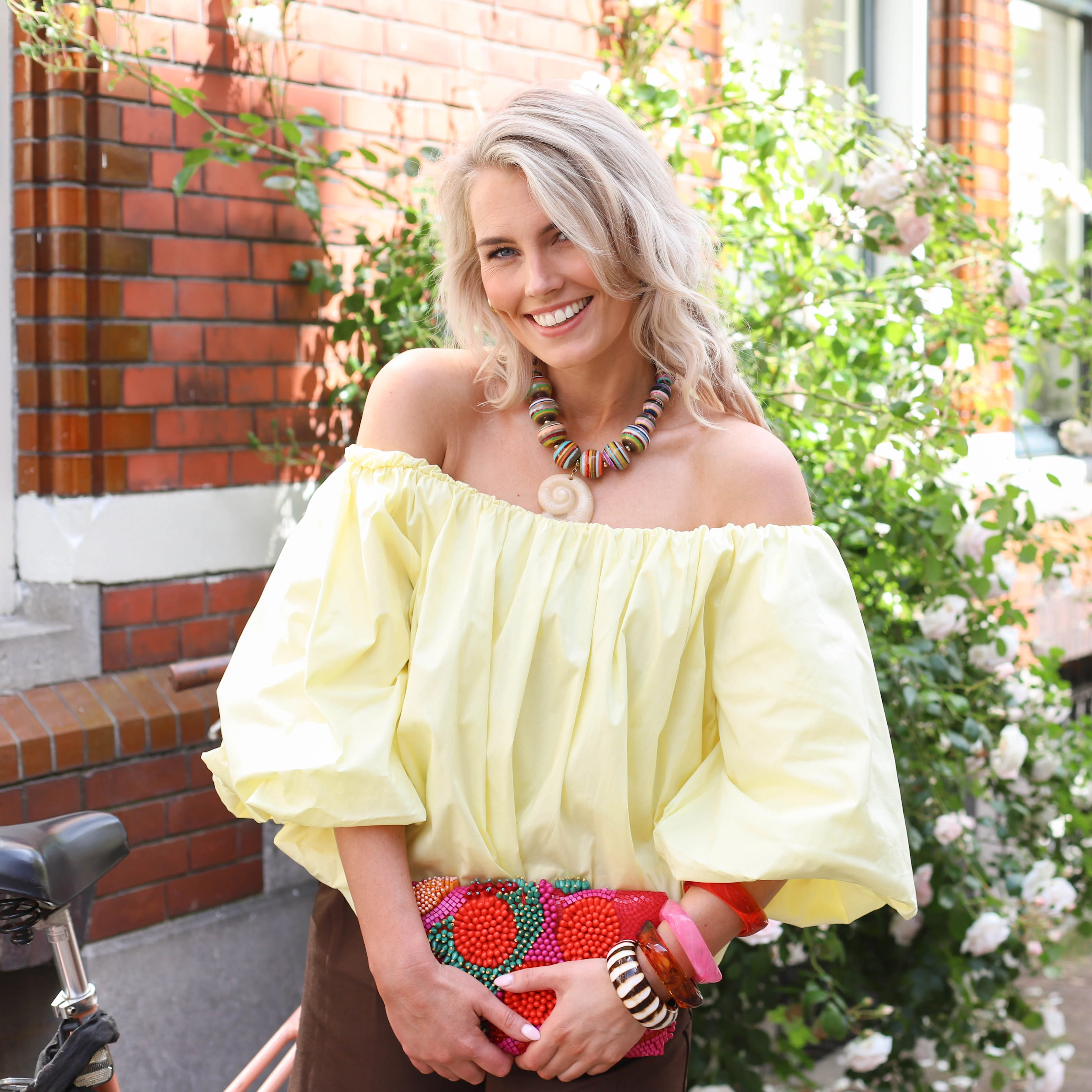 Suus off shoulder top geel - Image 3