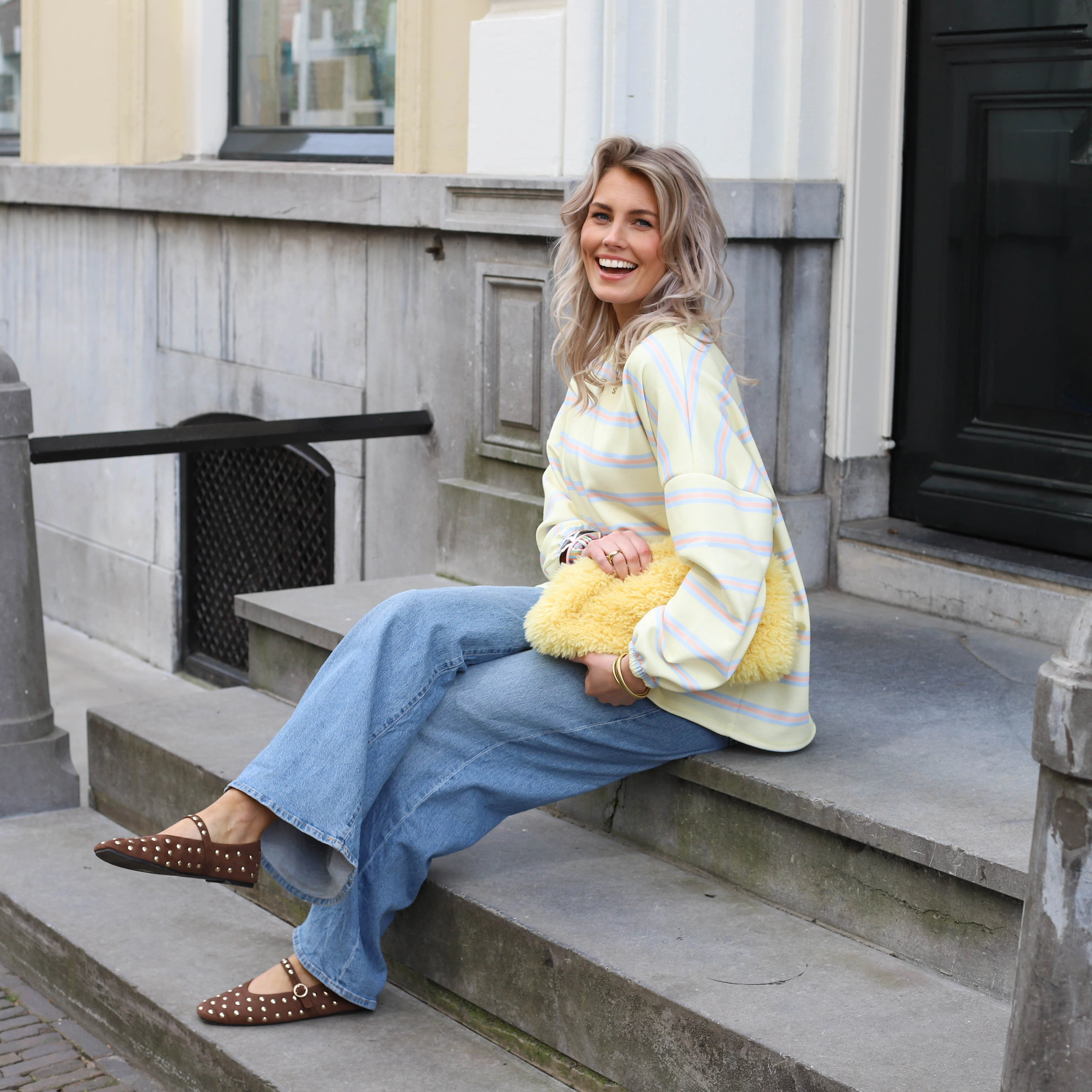 Sweater geel streep Sarah - Image 3