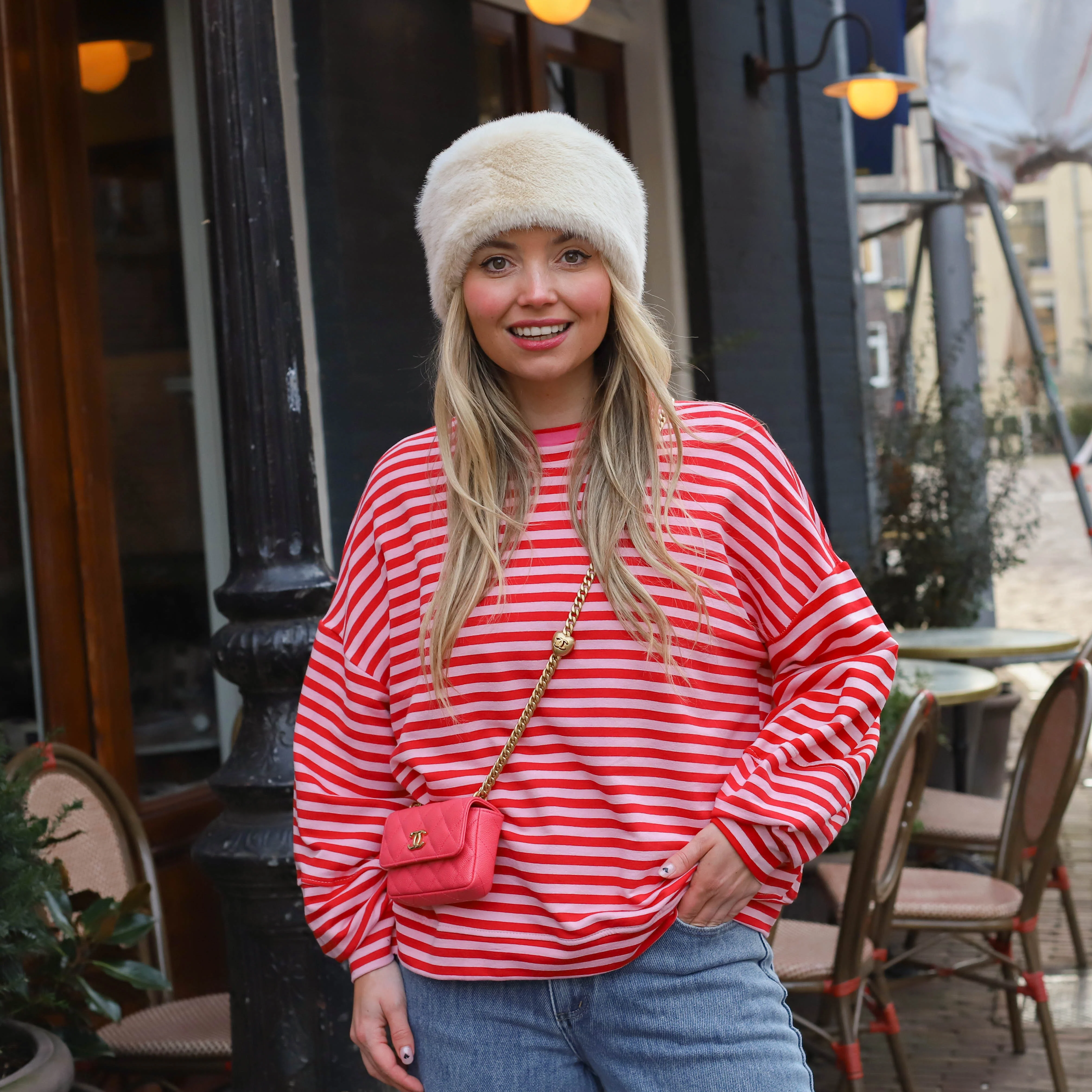 Trui Isabella streep roze rood - Image 7