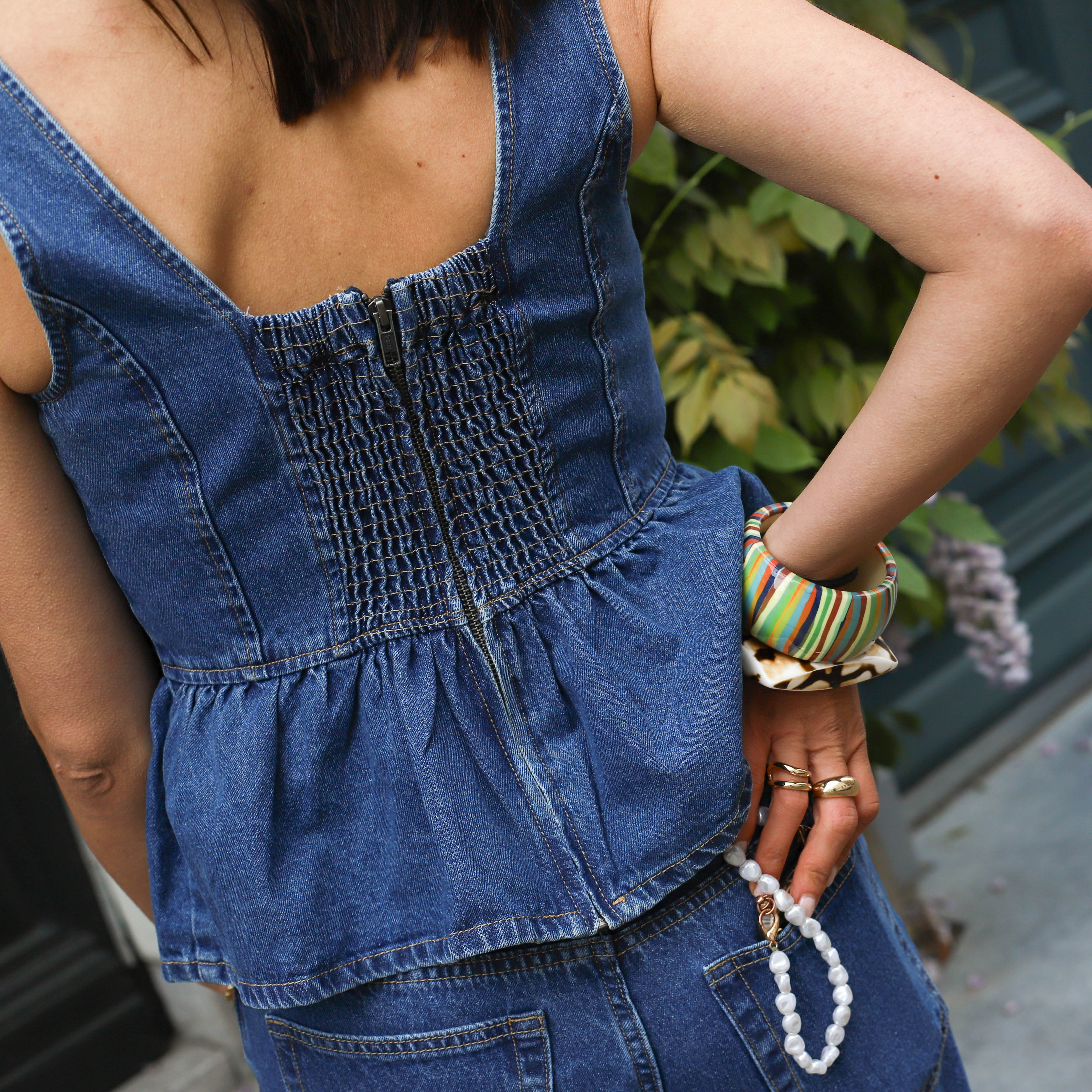 YAS Elsie denim top medium blue - Image 7