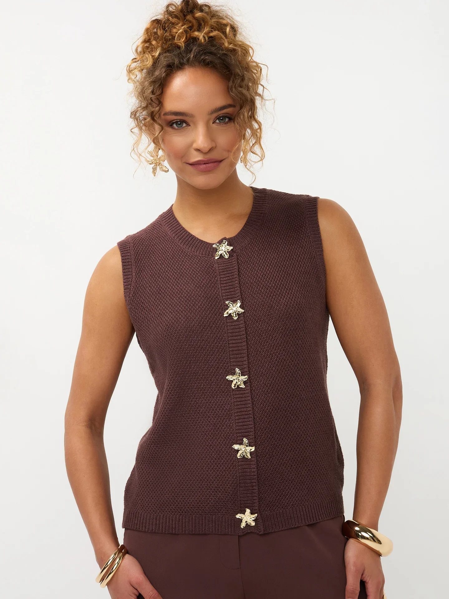 Ydence Knitted top Mona brown - Image 2